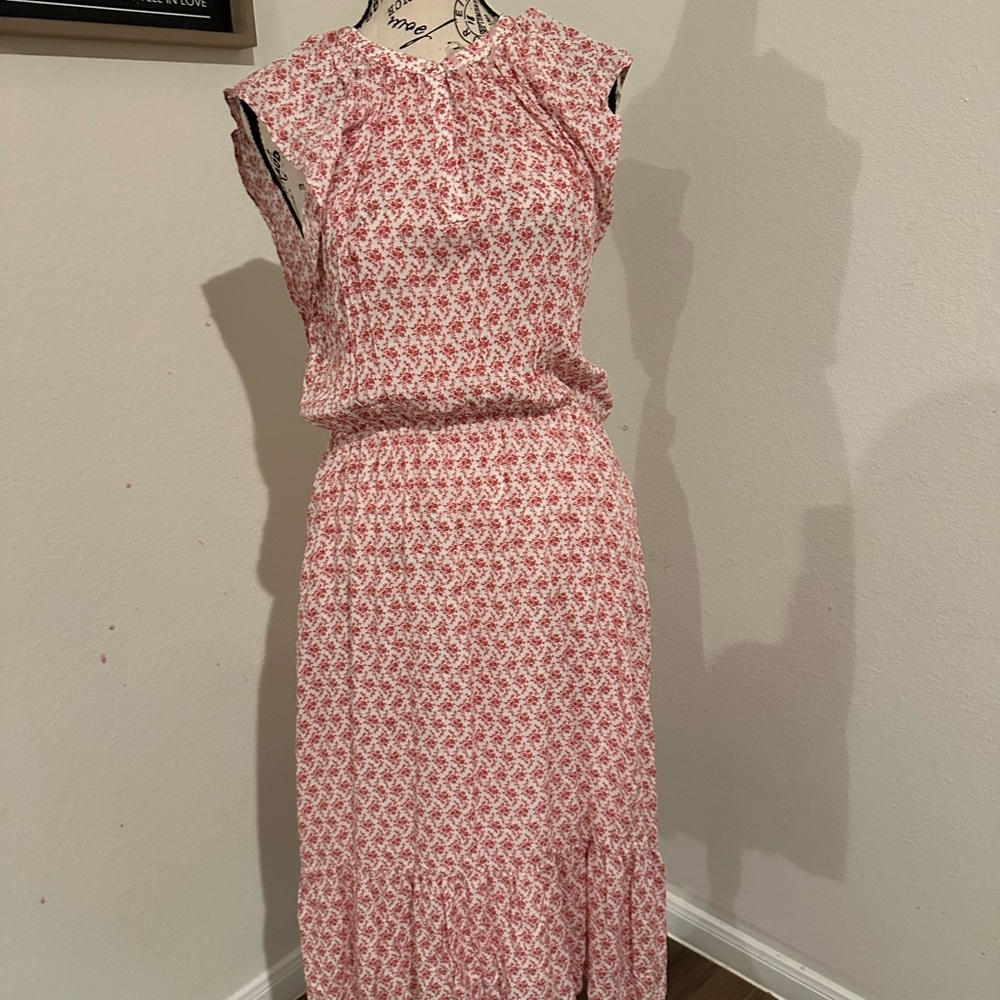 Stetson Pink & White Floral Midi Dress